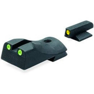Meprolight Hyper-Bright Day and Night Tritium Wedge Sights Phosphorescent Yellow Ring Front/Green Rear for Kimber 1911