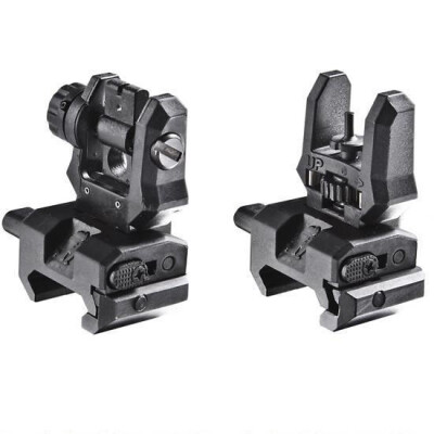 CAA Rear and Front Flip-Up Sights Low Profile Picatinny Black FFSFRS