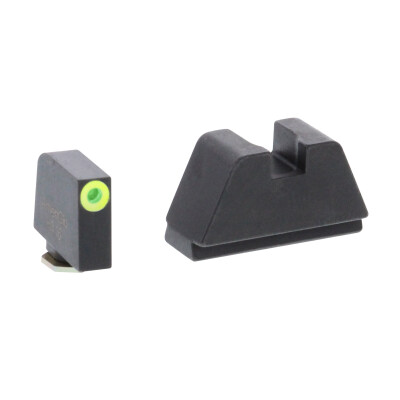 Ameriglo 2XL Tall Sight Set for Glock Green Tritium Front Dot with LumiGreen Outline and Flat Black Rear