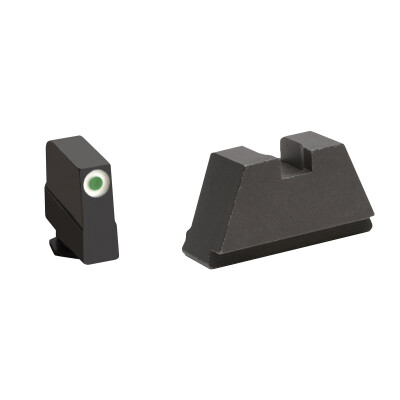 Ameriglo 3XL Tall Sight Set for Glock Green Tritium Front Dot with White Outline and Flat Black Rear