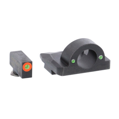 Ameriglo Sight Set for Glock Green Tritium Front Dot with Orange Outline and Green Tritium Rear Dots