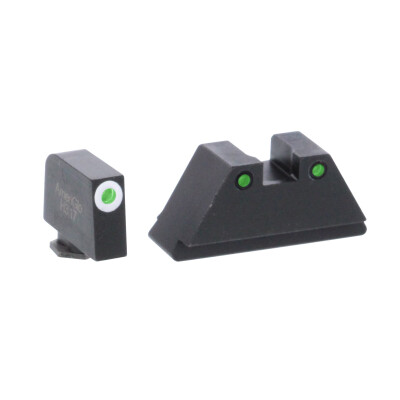 Ameriglo Tall Suppressor Sight Set fits Most Glock Models GL-152 Green Tritium Front Dot with White Outline and Green Tritium with Black Outline Rear Dot
