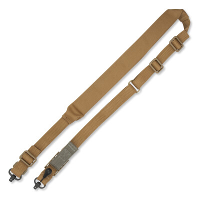 Blue Force Gear Padded Vickers 2 to 1 Sling Red Swivel Acetal Adjuster and Hardware Nylon Tan VCAS-2TO1-RED-200-CB