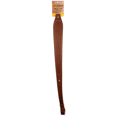 Hunter Company Cobra Rifle Sling Basket Weave Style Fits 1" Swivels Leather Chestnut Tan