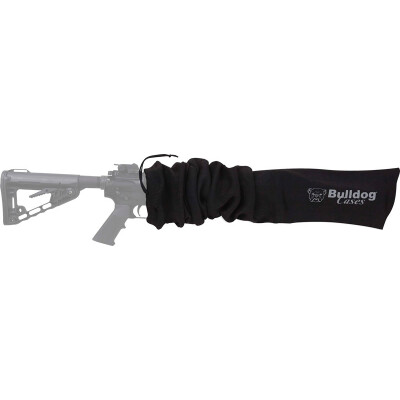 Bulldog Cases Gun Sock Tactical Rifle 45"x6" Cotton Knit Black