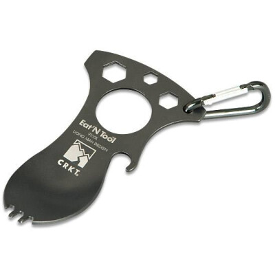 Eat'n Tool Black Columbia River Spoon, Fork, Bottle Opener, Screwdriver Pry Tip, Metric Wrenches