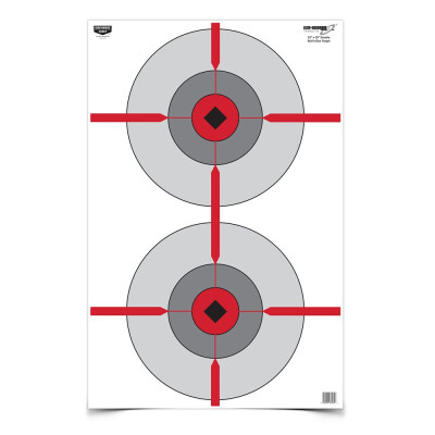 Birchwood Casey Eze-Scorer 23"x35" Double Bull's Eye Paper Target Indoor/Outdoor White 100 Pack 37031