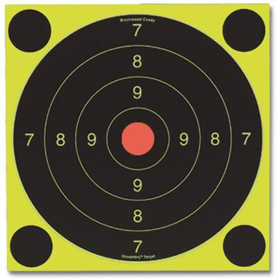 Birchwood Casey Shoot-N-C Self Adhesive Targets 25/50 Meter 20 cm Bull's-Eye Six Targets 24 Pasters 34081