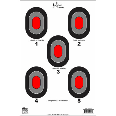 Pro-Shot Bullseye with Red Center Target 5 Pack 