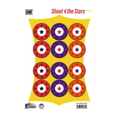 Pro-Shot Splatter Shot Game Series Shoot 4 The Stars 12" x 18" Heavy Tag Paper Target 8 Pack