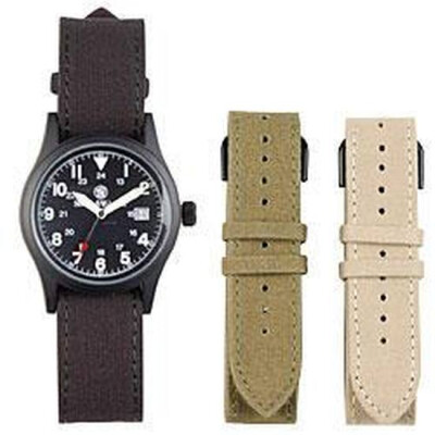 Military Watch 3 Straps Date Second Hand