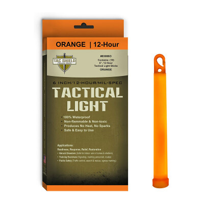 Tac Shield Tactical Light Stick 6" Orange 10 Pack
