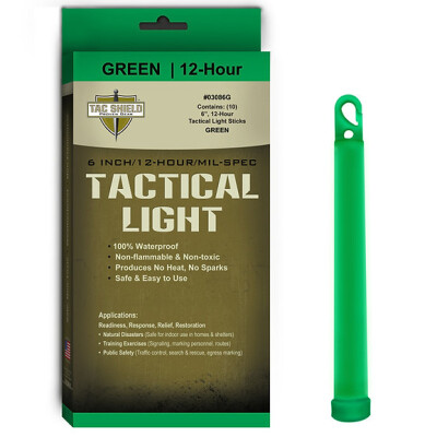 Tac Shield Tactical Light 12 Hour Green 10 Pack 03086G