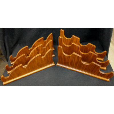 Custom, Handmade Universal Wooden Two Piece Rack Holds Three Rifles, Shotguns, or Swords 1" Wide Base