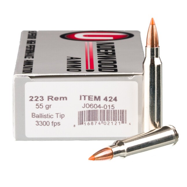 Underwood 223 Rem 55gr Ballistic Tip - Superb 20 Round Varmint Box - Image 3