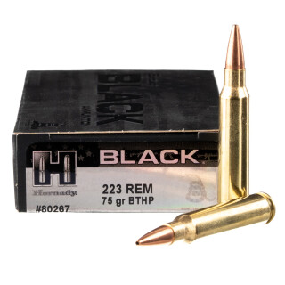 Hornady BLACK .223 Rem Ammunition 200 Rounds BTHP Match 75 Grains