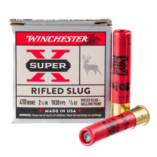 Winchester Super-X .410 Bore Ammunition 250 Rounds 2-1/2" Rifled Slug 1/5 Ounce
