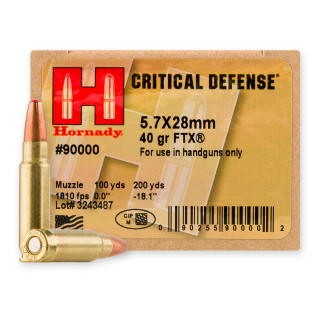 Hornady Critical Defense 5.7x28mm Ammunition 25 Rounds FTX 40 Grains