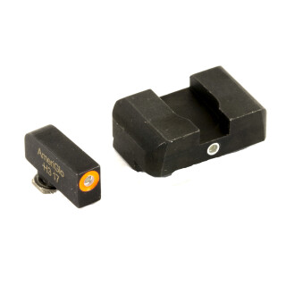 AmeriGlo Pro I-Dot 2 Dot Tritium Night Sights Front and Rear Green Front with Orange Outline