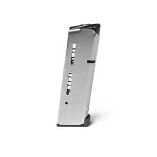 Wilson Combat 1911 Elite Tactical Heavy Duty +P Government/Commander Full Size 8 Round Magazine .45 ACP Lo-Profile Steel Base Pad Stainless Steel Natural Finish