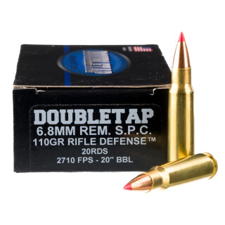 DoubleTap 6.8 Rem SPC Ammunition 20 Rounds BTPT 110 Grain