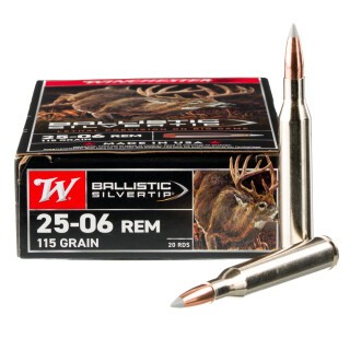 Winchester Ballistic Silvertip .25-06 Remington Ammunition 20 Rounds Ballistic Silvertip 115 Grain