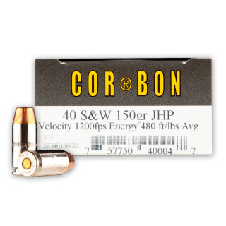 Cor-Bon .40 S&W Ammunition 20 Rounds JHP 150 Grain
