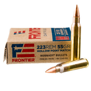 Hornady Frontier .223 Remington Ammunition 20 Rounds HP Match 55 Grain