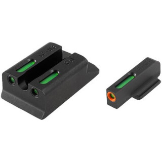 TRUGLO TFX Pro Ruger SR9/SR9C/SR40/SR40C/SR45 Front and Rear Set Green TFO Night Sights Orange Ring Steel Black TG13RS1PC