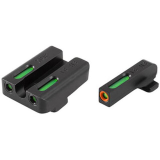 TRUGLO TFX Pro Springfield XD/XDm/XDs/Mod2 Front and Rear Set Green TFO Night Sights Orange Ring Steel Black TG13XD1PC