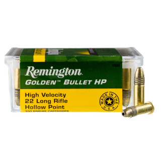Remington 22 Golden Bullet .22 Long Rifle Ammunition 100 Rounds Plated HP 36 Grain