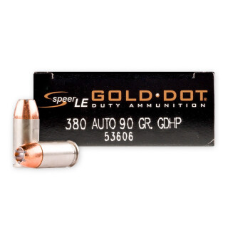 Speer Gold Dot .380 ACP Ammunition 50 Rounds JHP 90 Grain