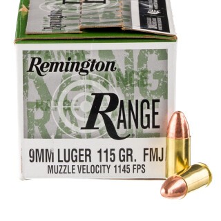 Remington Range 9mm Luger Ammunition 500 Rounds FMJ 115 Grains