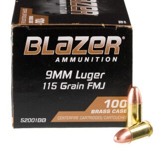 Blazer Brass 9mm Luger Ammunition 1000 Rounds FMJ 115 Grains