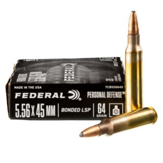 Federal Personal Defense 5.56 NATO Ammunition 20 Rounds Bonded SP 64 Grains
