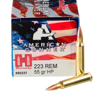 Hornady American Gunner .223 Remington Ammunition 50 Rounds BTHP 55 Grain