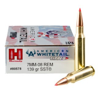 Hornady American Whitetail Tipped 7mm-08 Remington Ammunition 20 Rounds SST 139 Grains