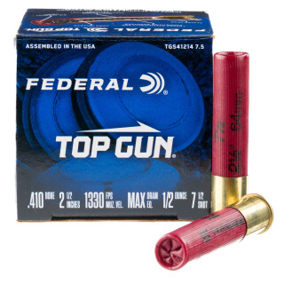 Federal Top Gun .410 Ammunition 25 Rounds 2-1/2" #7.5 Lead 1/2 oz