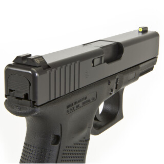 Night Fision Perfect Dot Tritium Night Sight Set for Glock 17/19/26/34 Green Tritium Front/Blank U-Notch Rear Metal Body Black Nitride Finish