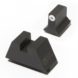 Night Fision Perfect Dot Tritium Night Sight Set for Glock 17/19/26/34 Green Tritium Front/Blank Rear Suppressor Height Metal Body Black Nitride Finish