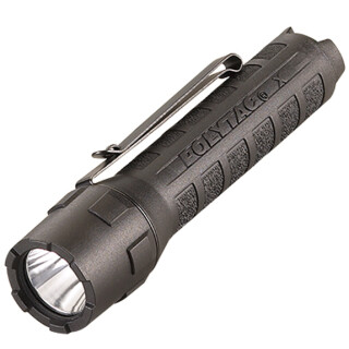 Streamlight PolyTac X 600 Lumen Tactical White LED Flashlight Multi-Fuel Compatible Ten-Tap Programming Removable Pocket Clip Nylon Polymer Housing Matte Black Finish