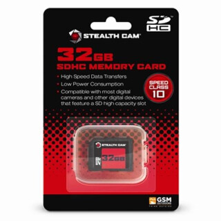 Stealth Cam 32GB SD Memory Card Single Card Pack Speed Class 10 High Speed Data Transfers/Lower Power Consumption STC-32GB