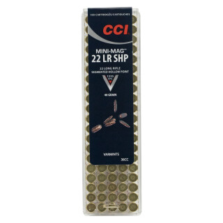 CCI Mini-Mag .22 Long Rifle Ammunition 100 Rounds SHP 40 Grain