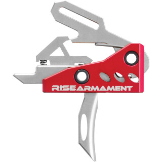 Rise Armament RA-535 Advanced Performance Trigger AR-15 Trigger One Piece Drop In Design Red/Silver Finish