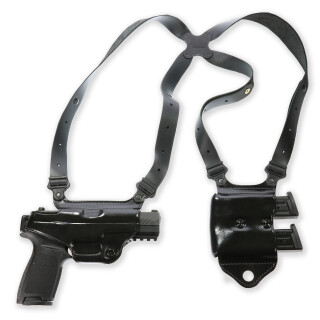 Galco Miami Classic II Shoulder Holster Right Hand Fits Glock 43/ S&W M&P Shield 9/40 Leather Black