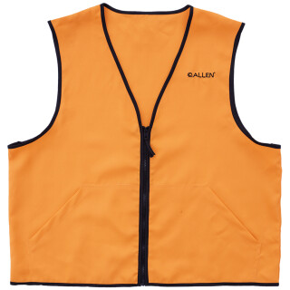 Allen Deluxe Blaze Orange Hunting Vest Medium Standard Fit Heavy Duty Zipper Two Large Pockets Polyester High Visibility Orange