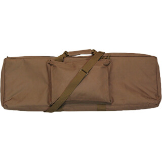 Bob Allen Rectangular Tactical Rifle Case 36" with External Storage Pocket Padded Synthetic Fabric Tan