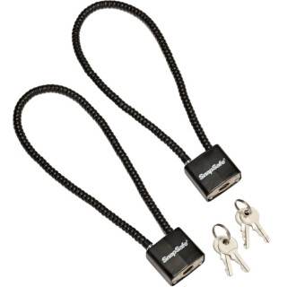 SnapSafe Cable Padlocks Keyed Alike Steel Black 2 Pack