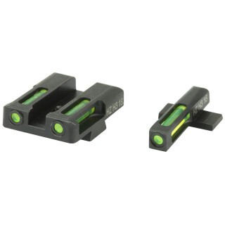 HiViz LITEWAVE H3 Springfield XD/XDM/XDS/XDE Green Tritium Fiber Optic Night Sight Set Steel Black