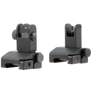Tacfire AR-15 Pop-Up Iron Sights/Spring-Loaded Aluminum Anodized Black Finish